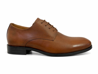 Tan Leather Formal Lace-Up Shoes-BOM-MXG931-TAN