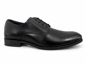 Black Leather Formal Lace-Up Shoes-BOM-MGX931-BLK