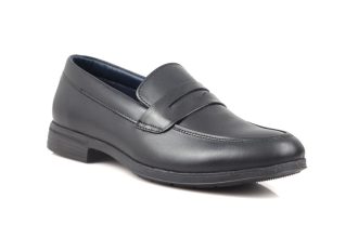 Black Leather Penny Loafers-TR 2803 BLACK