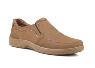 Olive Green Leather Comfort Slip-On Shoes -TR 6411 OLIVE